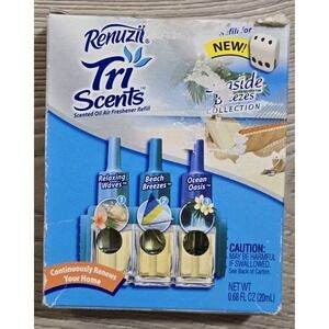 Renuzit Tri Scents Scented Oil Air Freshener Seaside Breezes Collection New